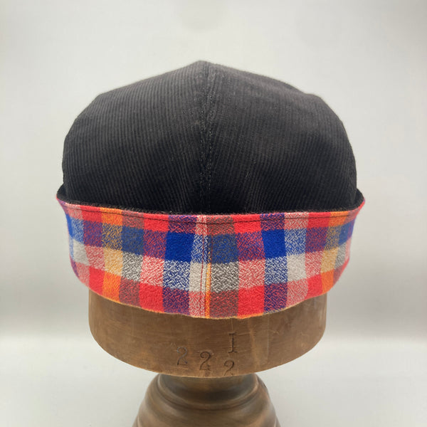 Black & Multi Flannel Winter Trapper Cap