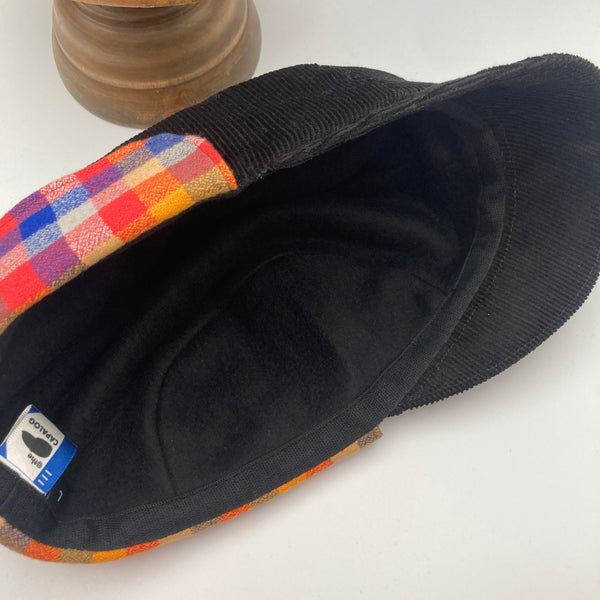 Black & Multi Flannel Winter Trapper Cap