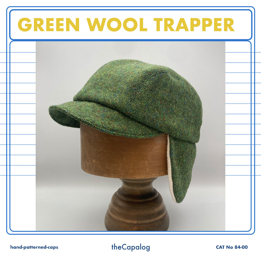 Green Wool Trapper Cap