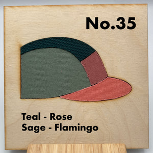 No.35: Teal, Sage & Pink Panel Cap