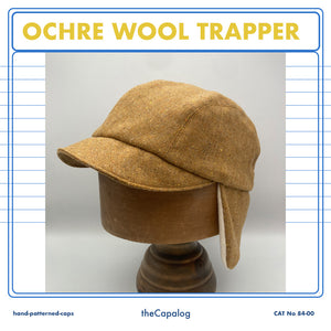 Ochre Yellow Wool Trapper Cap